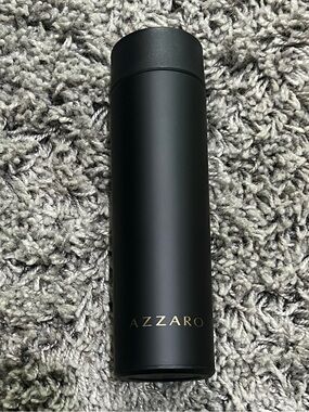 { azzaro } black stainless steel water bottle